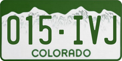 CO license plate 015IVJ