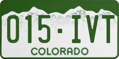 CO license plate 015IVT