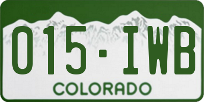 CO license plate 015IWB