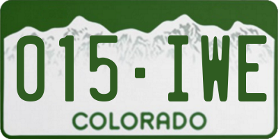 CO license plate 015IWE