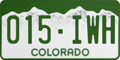CO license plate 015IWH