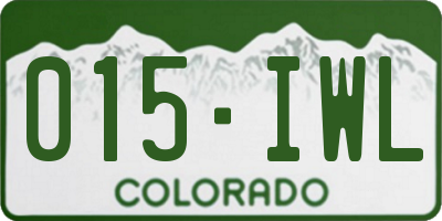 CO license plate 015IWL