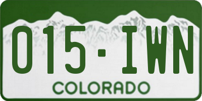 CO license plate 015IWN