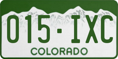 CO license plate 015IXC