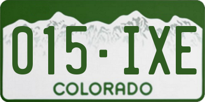 CO license plate 015IXE