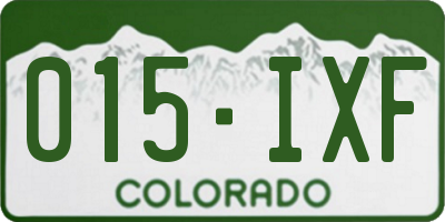 CO license plate 015IXF