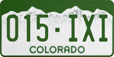 CO license plate 015IXI