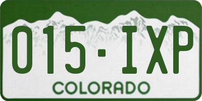 CO license plate 015IXP