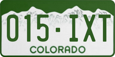 CO license plate 015IXT