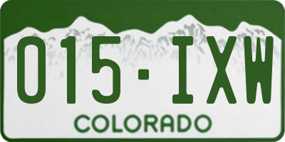 CO license plate 015IXW