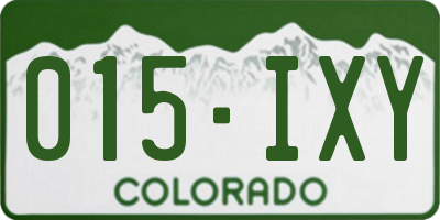CO license plate 015IXY