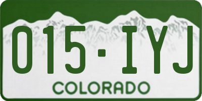 CO license plate 015IYJ