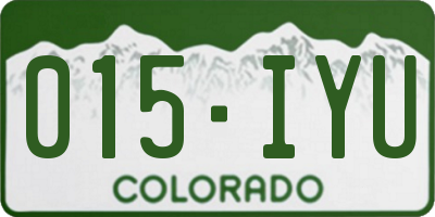 CO license plate 015IYU