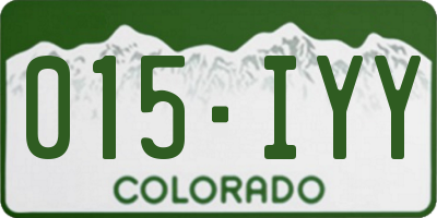 CO license plate 015IYY