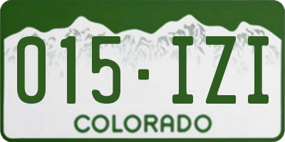 CO license plate 015IZI