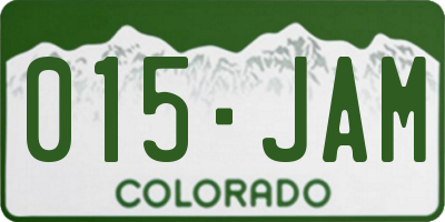 CO license plate 015JAM