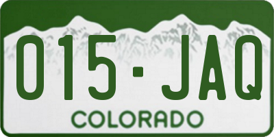 CO license plate 015JAQ