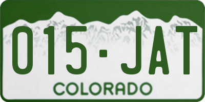 CO license plate 015JAT