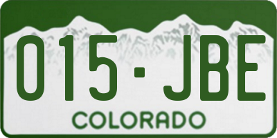 CO license plate 015JBE
