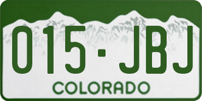 CO license plate 015JBJ
