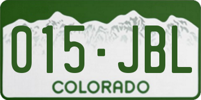 CO license plate 015JBL