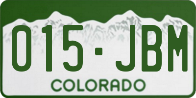 CO license plate 015JBM