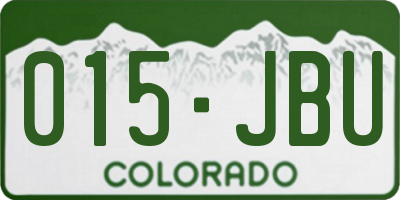 CO license plate 015JBU