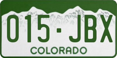 CO license plate 015JBX