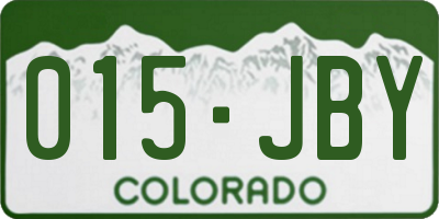 CO license plate 015JBY