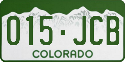 CO license plate 015JCB