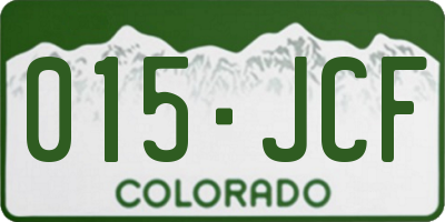 CO license plate 015JCF