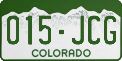 CO license plate 015JCG