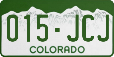CO license plate 015JCJ