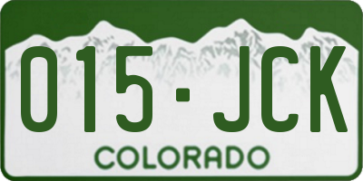 CO license plate 015JCK