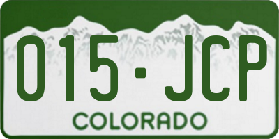 CO license plate 015JCP