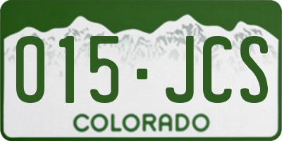 CO license plate 015JCS