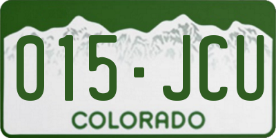 CO license plate 015JCU