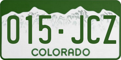 CO license plate 015JCZ