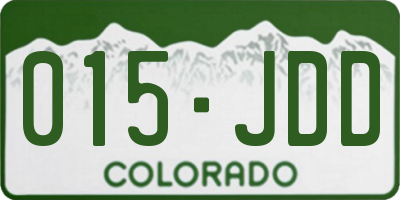 CO license plate 015JDD