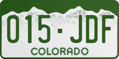 CO license plate 015JDF