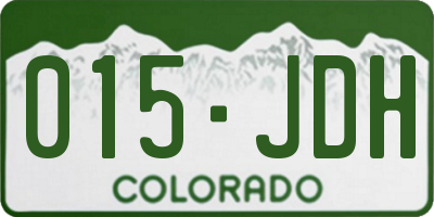 CO license plate 015JDH