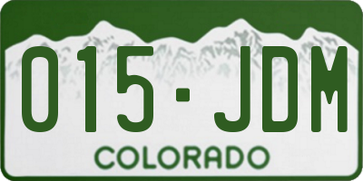 CO license plate 015JDM