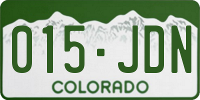 CO license plate 015JDN