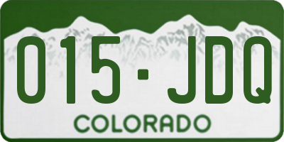 CO license plate 015JDQ