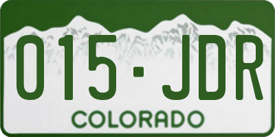 CO license plate 015JDR