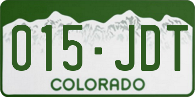 CO license plate 015JDT