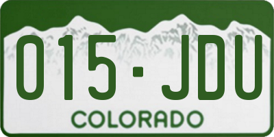CO license plate 015JDU