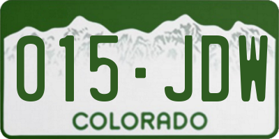 CO license plate 015JDW