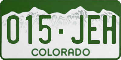 CO license plate 015JEH