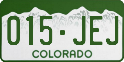 CO license plate 015JEJ